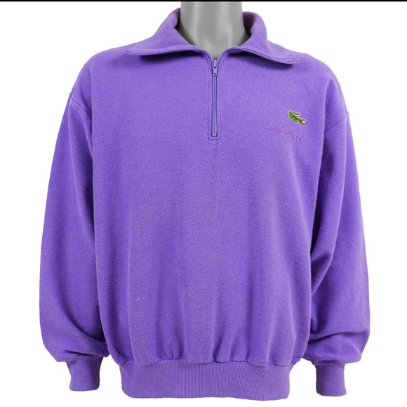 Lacoste | Shirts | Mens Lacoste 4 Zip Purple Pullover Sweatshirt Lg5 |  Poshmark